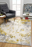 4’ x 6’ Gold and Gray Abstract Area Rug