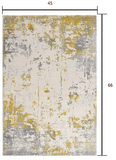 4’ x 6’ Gold and Gray Abstract Area Rug