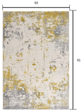 5’ x 8’ Gold and Gray Abstract Area Rug