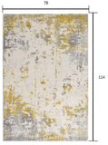 7’ x 10’ Gold and Gray Abstract Area Rug