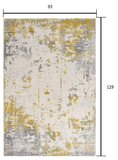 8’ x 11’ Gold and Gray Abstract Area Rug