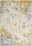 2’ x 10’ Gold and Gray Abstract Runner Rug