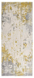 2’ x 12’ Gold and Gray Abstract Runner Rug