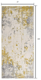 2’ x 12’ Gold and Gray Abstract Runner Rug