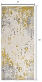 2’ x 13’ Gold and Gray Abstract Runner Rug