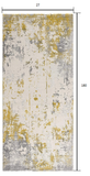 2’ x 15’ Gold and Gray Abstract Runner Rug