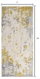 2’ x 20’ Gold and Gray Abstract Runner Rug