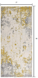 2’ x 8’ Gold and Gray Abstract Runner Rug