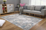 4’ x 6’ Blue Abstract Circular Motifs Area Rug