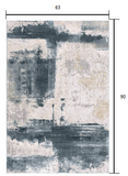 5’ x 8’ Cream and Blue Abstract Patches Area Rug