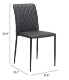 Zuo Modern Harve 100% Polyurethane, Plywood, Steel Modern Commercial Grade Dining Chair Set - Set of 2 Black 100% Polyurethane, Plywood, Steel