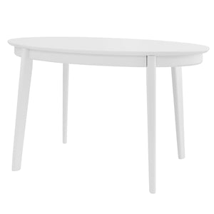 Atle 54"x34" Oval Dining Table in Matte White