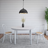 Atle 54"x34" Oval Dining Table in Matte White