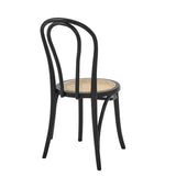 Marko Side Chair in Matte Black with Natural Seat - Set of 2