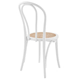 Marko Side Chair in Matte White with Natural Seat - Set of 2