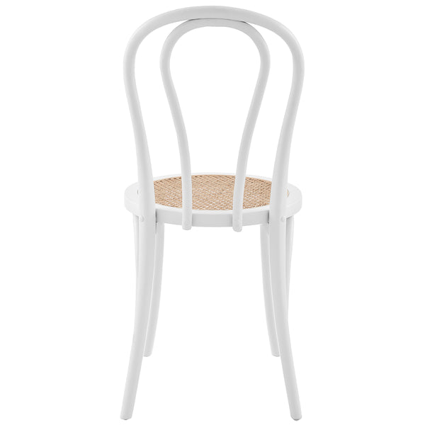 Marko Side Chair in Matte White with Natural Seat - Set of 2