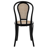 Liva Side Chair in Matte Black with Natural Seat and Back - Set of 2