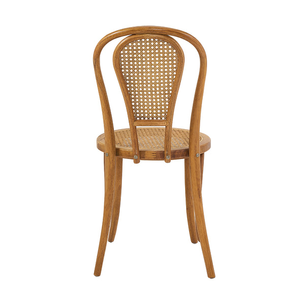 Liva Side Chair in Walnut with Natural Seat and Back - Set of 2