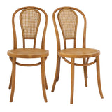 Liva Side Chair in Walnut with Natural Seat and Back - Set of 2