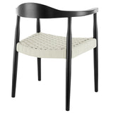 Hannu Armchair in Matte Black with White Seat Rope