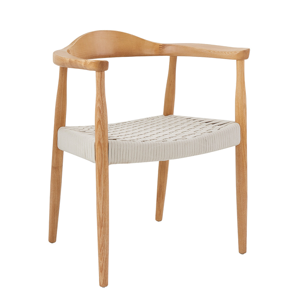 Hannu Armchair in Natural with White Seat Rope