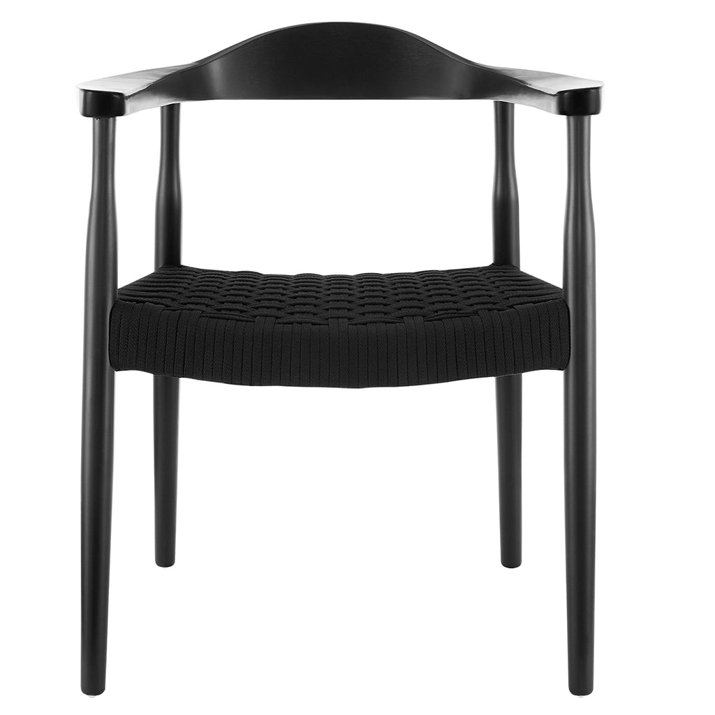 Hannu Armchair in Matte Black with Black Seat Rope