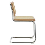 Fika Side Chair in Natural with Chromed Steel Sled Base - Set of 2