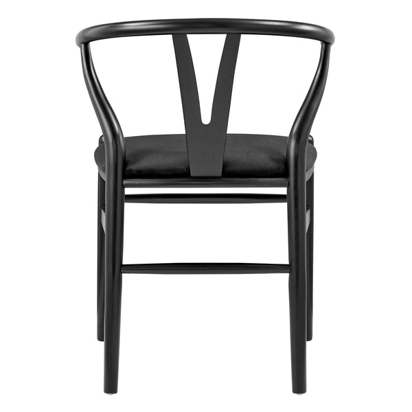 Evelina Side Chair with Black Stained Framed and Black Velvet Seat - Set of 2