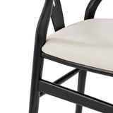 Evelina Side Chair with Black Stained Framed and Beige Velvet Seat - Set of 2