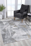 4’ x 6’ Gray Distressed Prism Modern Area Rug