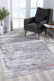 4’ x 6’ Gray Abstract Irregular Blocks Area Rug