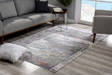 7’ x 10’ Gray Abstract Irregular Blocks Area Rug