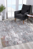 2’ x 5’ Gray and Ivory Abstract Area Rug