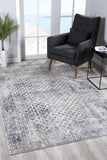 2’ x 13’ Gray and Ivory Distressed Runner Rug