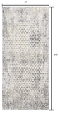 2’ x 20’ Gray and Ivory Distressed Runner Rug