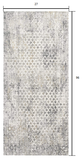 2’ x 8’ Gray and Ivory Distressed Runner Rug