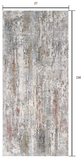 2’ x 13’ Gray Abstract Pattern Runner Rug