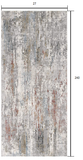 2’ x 20’ Gray Abstract Pattern Runner Rug