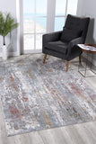 2’ x 8’ Gray Abstract Pattern Runner Rug