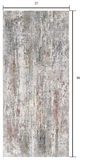 2’ x 8’ Gray Abstract Pattern Runner Rug