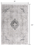 7’ x 10’ Gray Distressed Decorative Area Rug