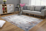 Gray and Ivory Modern Abstract Area Rug