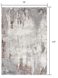 7’ x 10’ Gray and Ivory Modern Abstract Area Rug