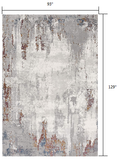 8’ x 11’ Gray and Ivory Modern Abstract Area Rug