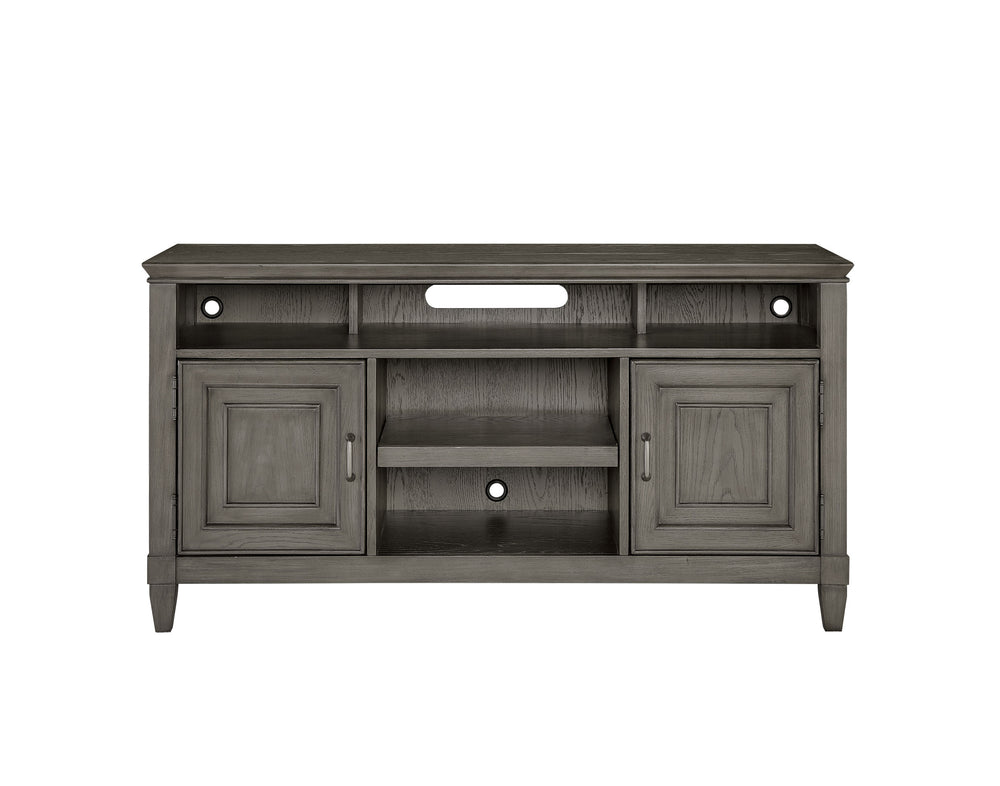 Newport 54" Stone Finish TV Console – Handcrafted with Wire Management & Soundbar Shelf, Fully Assembled