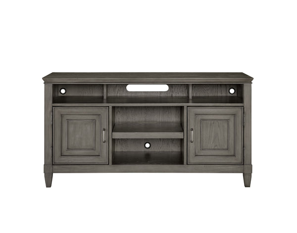 Newport 54" Stone Finish TV Console – Handcrafted with Wire Management & Soundbar Shelf, Fully Assembled