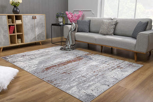 4’ x 6’ Gray and Brown Abstract Scraped Area Rug