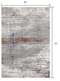 5’ x 8’ Gray and Brown Abstract Scraped Area Rug