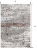 7’ x 10’ Gray and Brown Abstract Scraped Area Rug