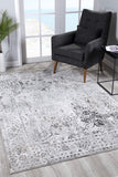 4’ x 6’ Gray Distressed Ornate Area Rug